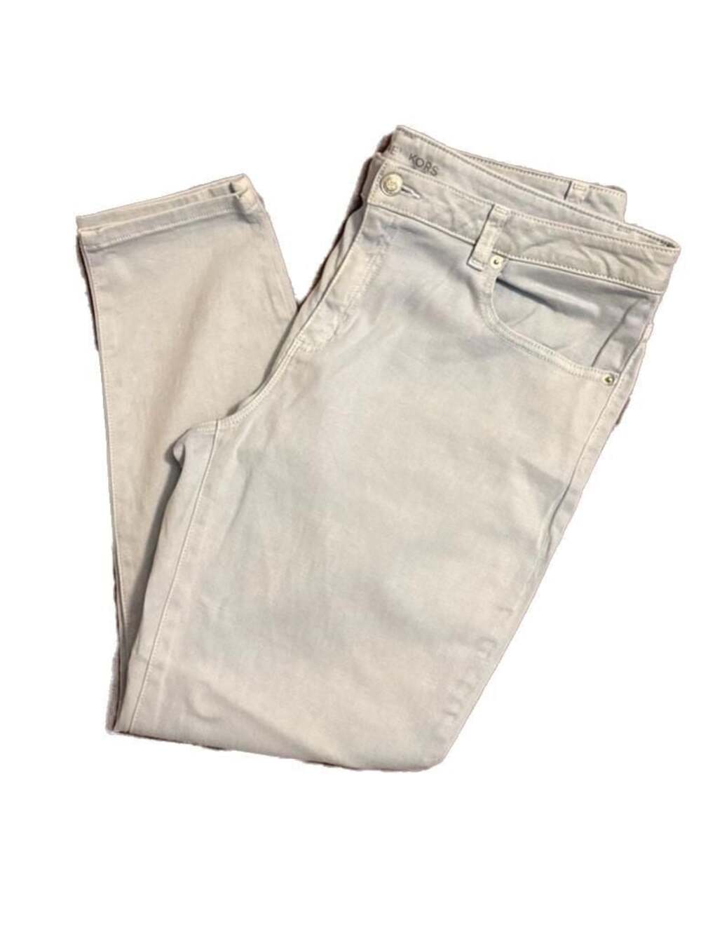 Michael Kors Izzy Cropped Skinny Jeans Light Blue Wash Size 12